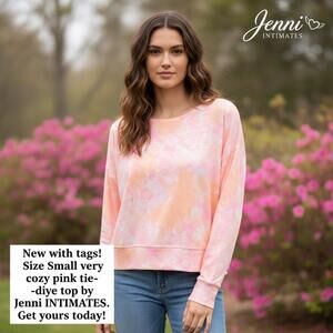 Small Cozy Pink Tie-Dye Top by Jenni INTIMATES
